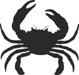 Crab png by hand drawing.crab silhouette on white background.