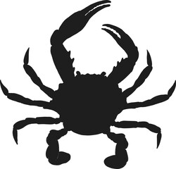 Crab png by hand drawing.crab silhouette on white background.