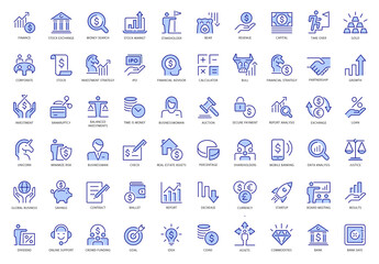 Finance Blue Icons Set