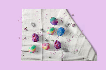 frühlingshafte Osterzeit / Banner / Textfreiraum