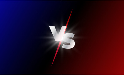VS versus vector background. Red and blue mma competition fight VS light explosion sparkle stock illustration template eps10