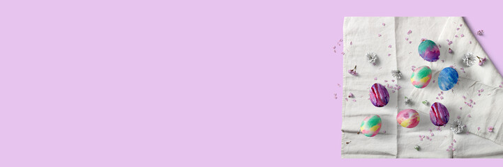 frühlingshafte Osterzeit / Banner / Textfreiraum