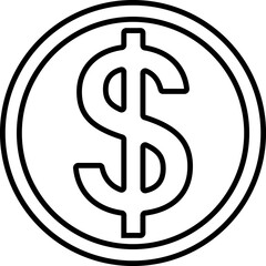 dollar symbol minimal icon in vector