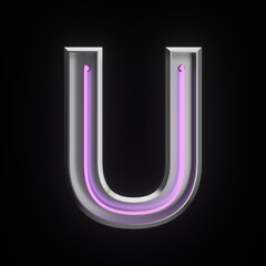 Neon light 3d alphabet