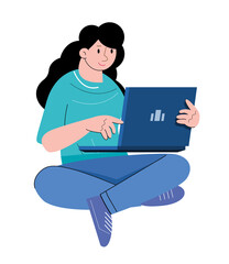 character people using laptop	