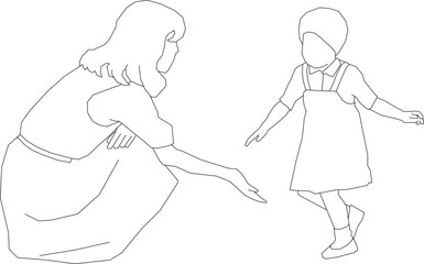 Vector illustration of the silhouette of a mother's love for all time