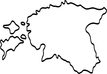 doodle freehand drawing of estonia map.