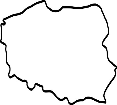 doodle freehand drawing of poland map.