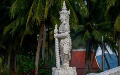 White temple in Chumphon province Thailand
