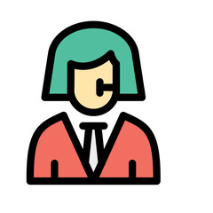 Female support agen Vector Icon easily modified

