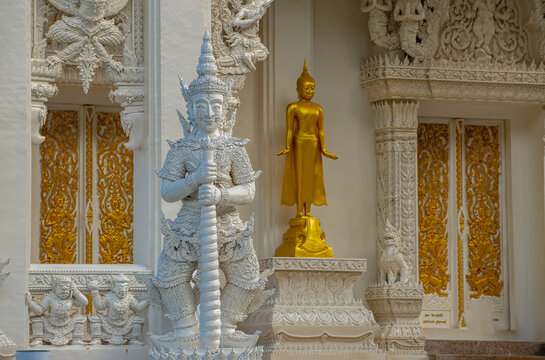 White temple in Chumphon province Thailand