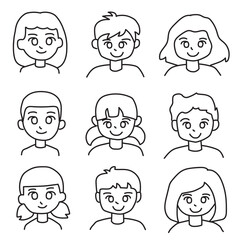 Face people character set vector illustration. Suitable for icon, logo, sticker pack and graphic design elements