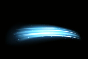 Light blue Twirl. Curve light effect of blue line. Luminous blue circle. Abstract light speed motion effect.