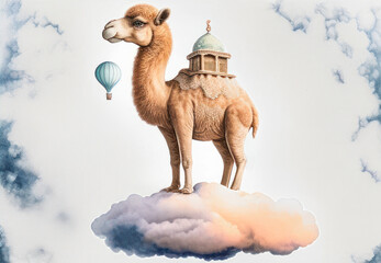 A Cute Camel, Nursery Animal , Nursery Wall Art , Kids Room , adorable animal,pastel ,