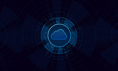 Modern cloud technology futuristic, online storage, work from home	
