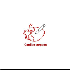 cardiac surgery vector  illustration of medical profession.