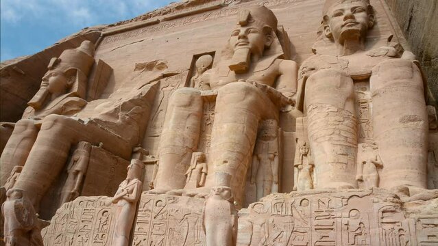 Ancient statues at Abu Simbel temple. Egypt