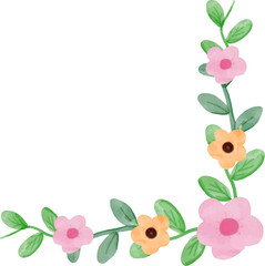 Flower Corner Arrangement Watercolor