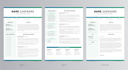 Resume Template, Professional Modern Resume Template, CV Template