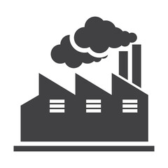 factory with smoke solid icon