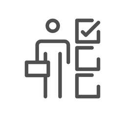 Business audit related icon outline and linear vector.