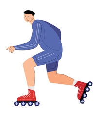 character people with roller skate

