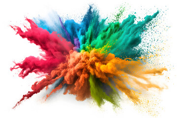 Dry Colorful Powder Paint Explosive - Holi Event - Generative AI