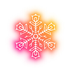 Collection of snowflake neon