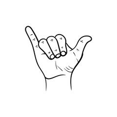 Letter y gesture hand illustration creative design