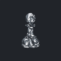 Pion chess colorful geometric illustration design