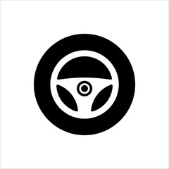 Car wheel vector icon isolated on white background
