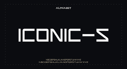 iconic-sAbstract Fashion Best font alphabet. Minimal modern urban fonts for logo, brand, fashion, Heading etc. Typography typeface uppercase lowercase and number. vector illustration full Premium look