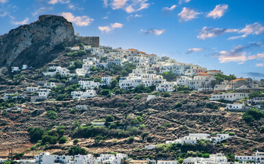 view of the town of Skyros island in Sporades islands, Greece..