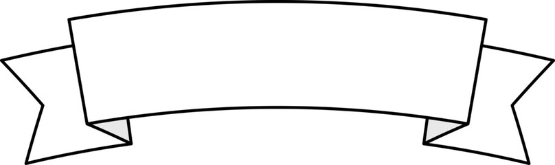 アーチ型のシンプルなリボン型のタイトル用背景（白）