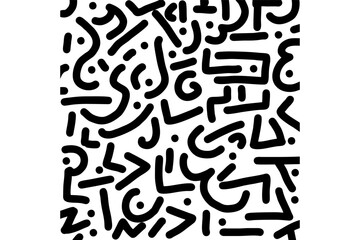 Abstract Hand draw Geometric Memphis Pattern