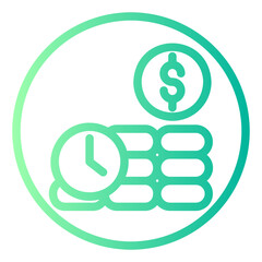 time is money gradient icon