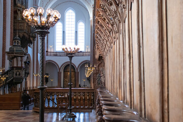 Fototapeta na wymiar Roskilde Cathedral, tomb of Danish kings and queens.