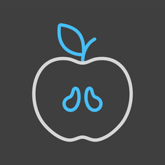 Apple vector on dark background icon