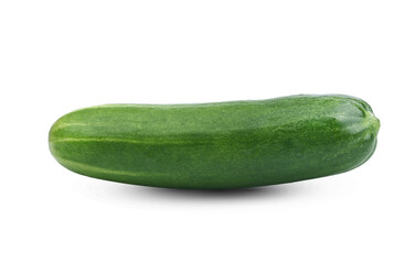Fresh organic cucumber isolated clipping path. Cucumber is vegetable for health on transparent.