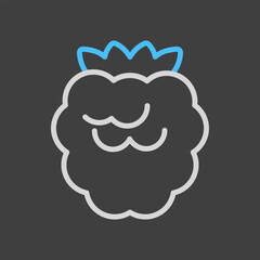 Raspberry, blackberry vector isolated icon
