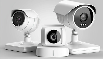 camera set on white background