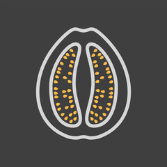 Guava tropical fruit vector icon