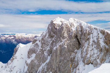 Pizzo Deta (Italy) - A snow view of the high peak in the Monti Ernici, province of Frosinone, with...