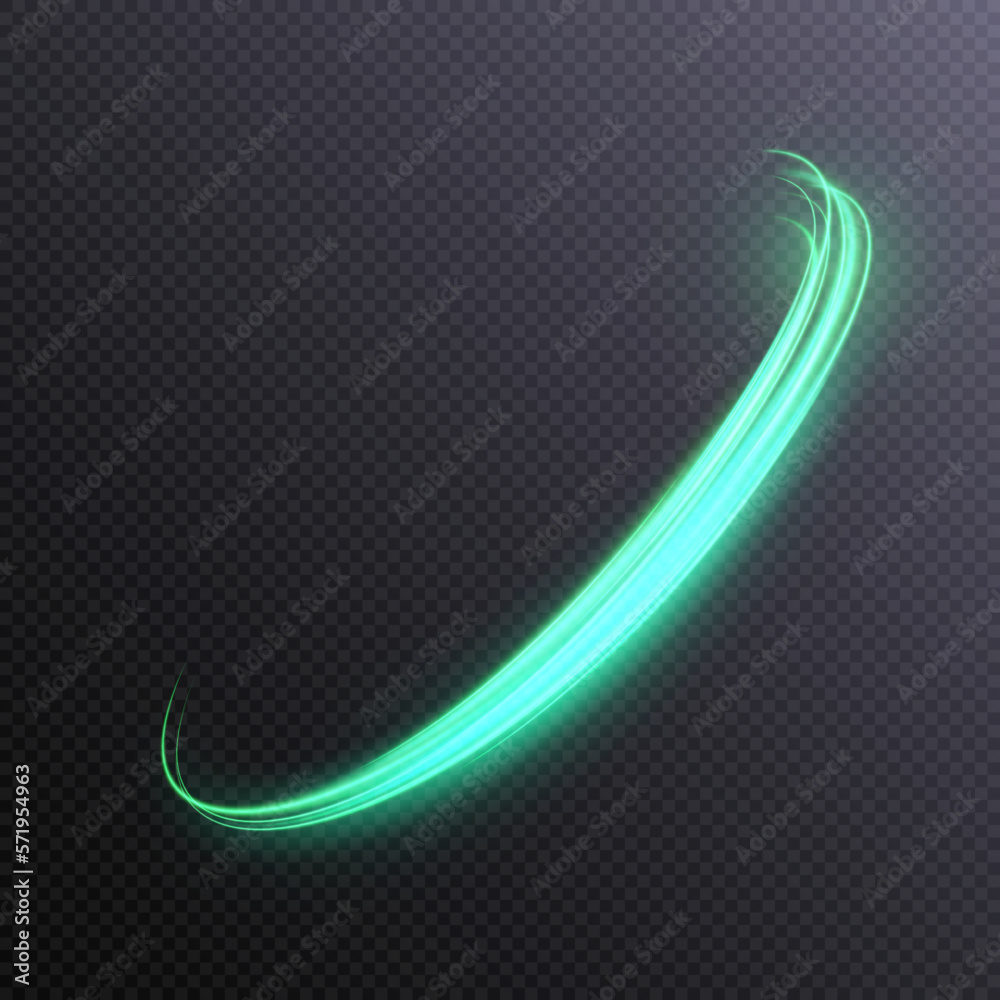 Aufkleber Vector illustration of dynamic light sources on a dark background. High speed in night abstraction. Abstract light swirl. For web design, game design. PNG vector