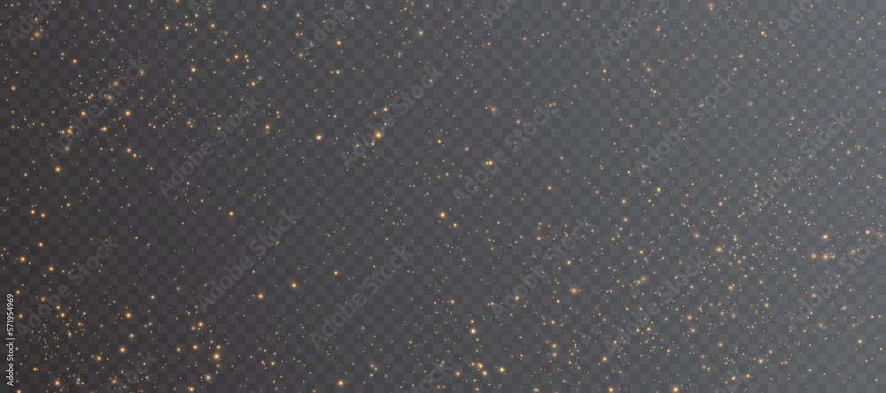 Aufkleber Magic shining golden dust. Small particles of powder dust bokeh effect. Light dust for web design. Vector