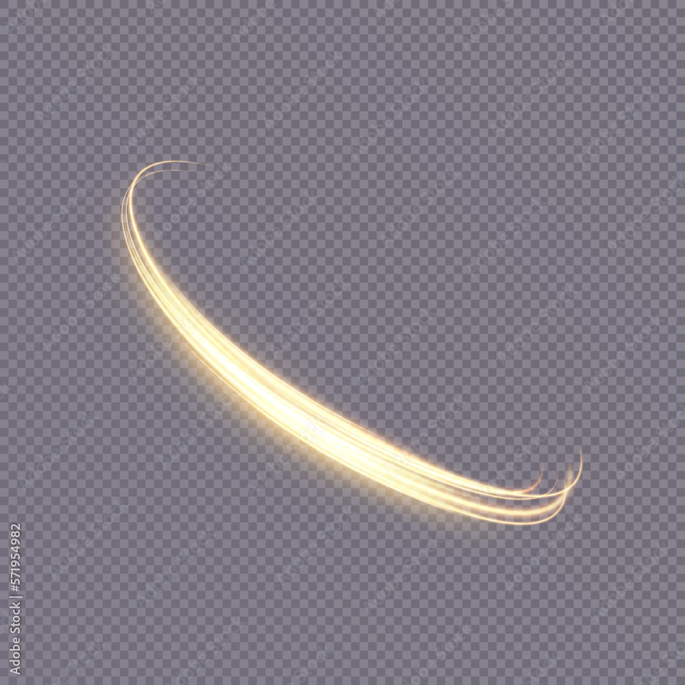 Aufkleber Vector illustration of dynamic light sources on a dark background. High speed in night abstraction. Abstract light swirl. For web design, game design. PNG vector