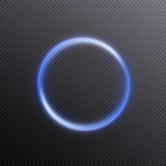 Vector circular light beam isolated on transparent background. Glowing neon light effect. Vector illustration. Glowing ellipse line. lighting png	

