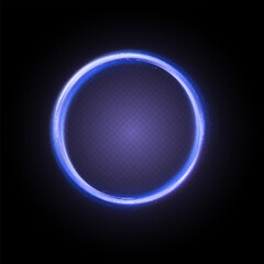 Vector circular light beam isolated on transparent background. Glowing neon light effect. Vector illustration. Glowing ellipse line. lighting png	
