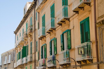 Naklejka premium Beautiful facade of old mediterranean building