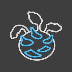 Kohlrabi or German Turnip isolated vector icon